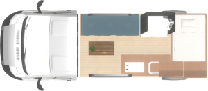 3D campervan conversion layout by SCC Conversions