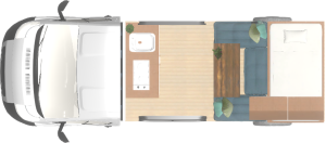 3D campervan conversion layout by SCC Conversions