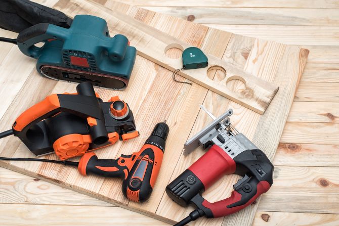Tools with Wood Pieces