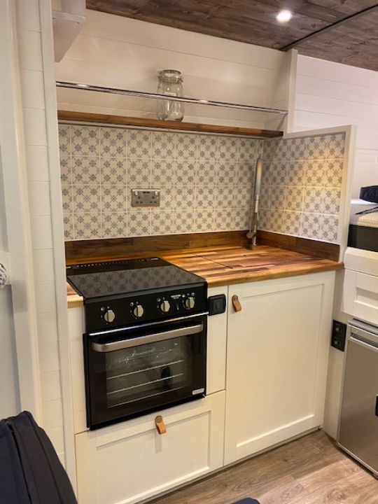 Campervan Conversion with back doors open - SCC Conversions